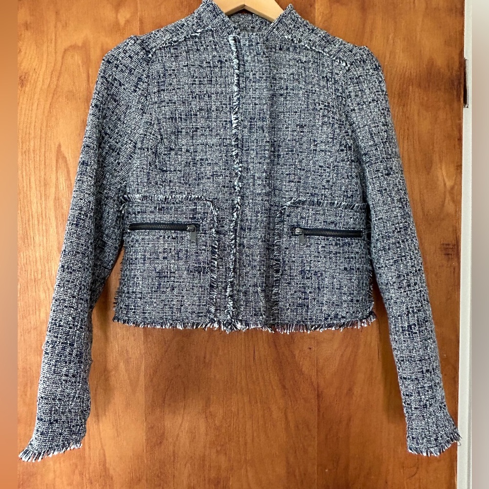 Women's Banana Republic Short Blazer Blue & White Size 2